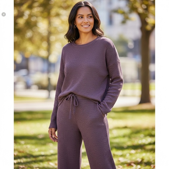 Fantaslook Purple Ribbed Loungewear Set - Picture 4 of 11